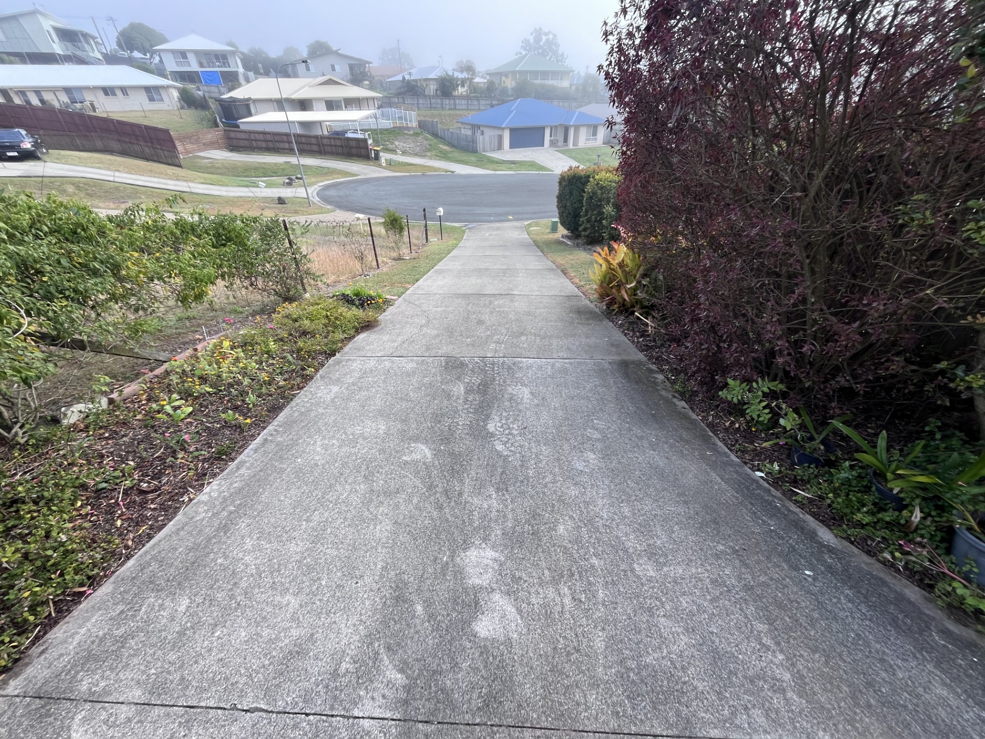 Pressure Washing: Driveway pressure clean — before